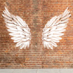 X-Frame Motivhintergrund Brickwall Wing White