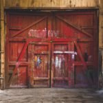 X-Frame Motivhintergrund Vintage Red Door